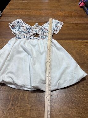 Free People White Embroidered Boho Dress sz small